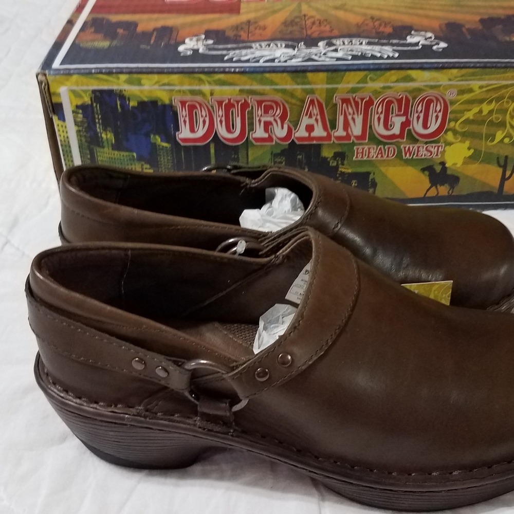 Durango Women's Clogs size 9M Brown Leather Western Slip-on shoe  RD3823…